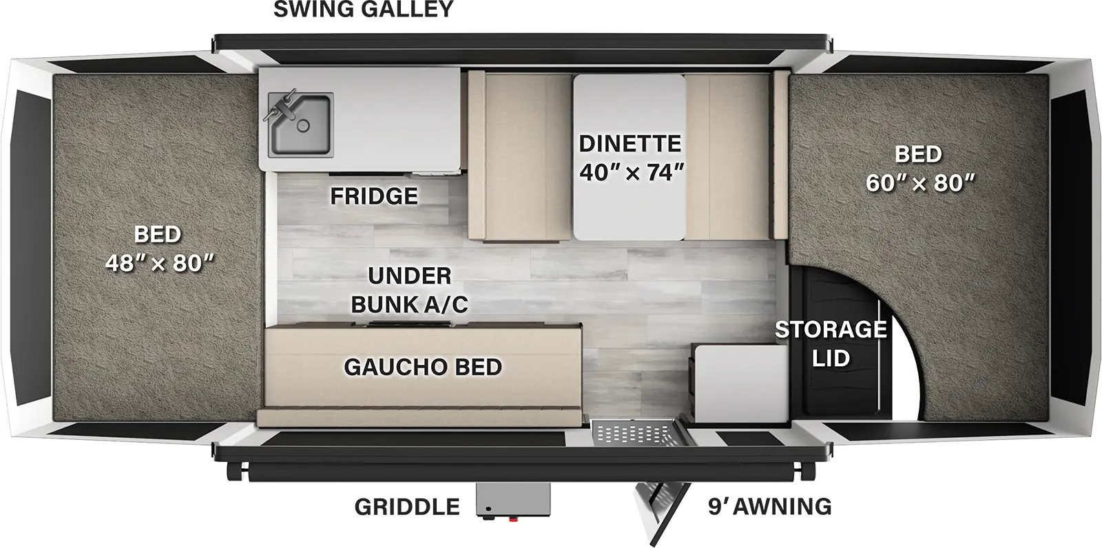 Rockwood Tent  1940FT Floorplan